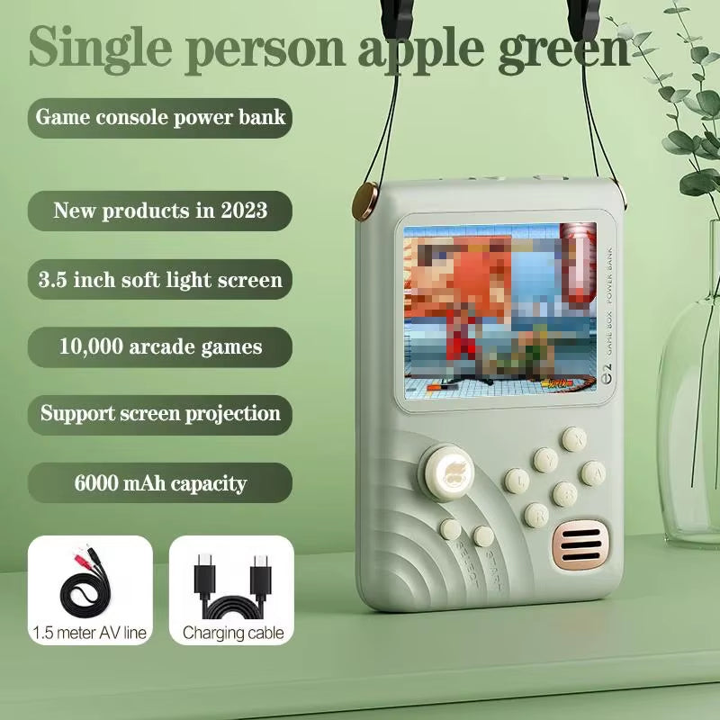 Retro Game Console - 3.5-inch IPS Screen, 6000mAh, 10000 Games | Light Green Retro Game Console - 3.5-inch IPS Screen, 6000mAh, 10000 Games | Light Green